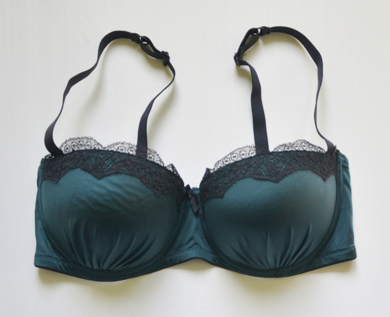 Biustonosz bardotka push up zielony C&A 80D