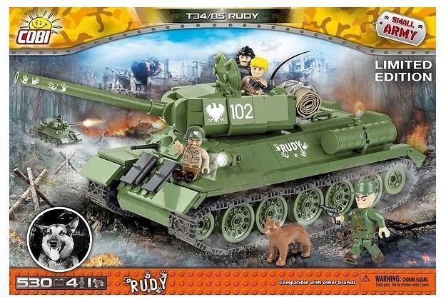 SMALL ARMY CZOŁG T34/85 CZTEREJ PANCERNI I PIES