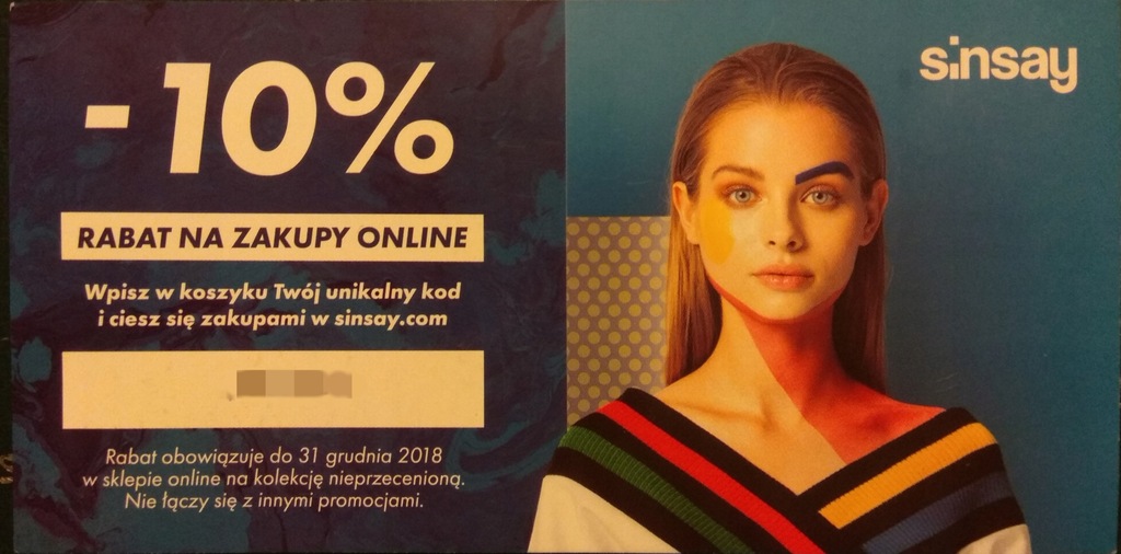 sinsay kupon, kod rabatowy rabat -10%