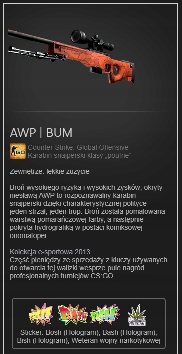 AWP BOOM Minimal Wear 4/5 CS:GO Counter Strike