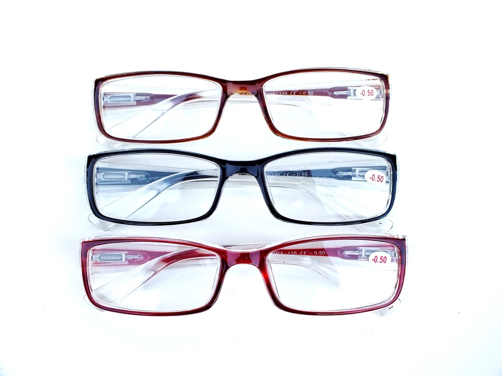 Okulary Korekcyjne Dla 3 Latka Okulary korekcyjne PLUSY + 6,00 trzy kolory NOWE - 7139762404
