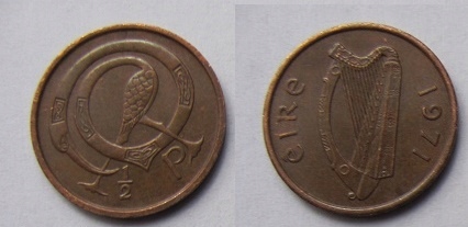 Irlandia 1/2 penny 1971