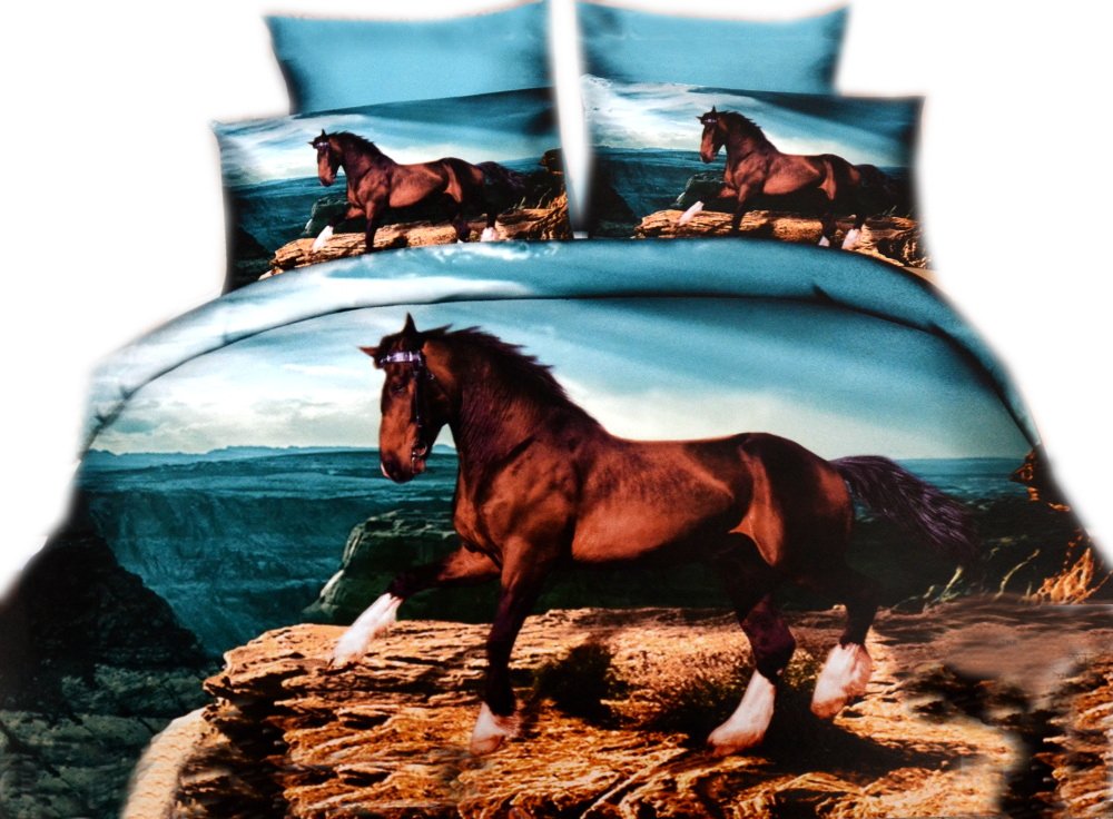 Pościel 3D ZWIERZĘTA 160x200 W PUDEŁKU- WILD HORSE