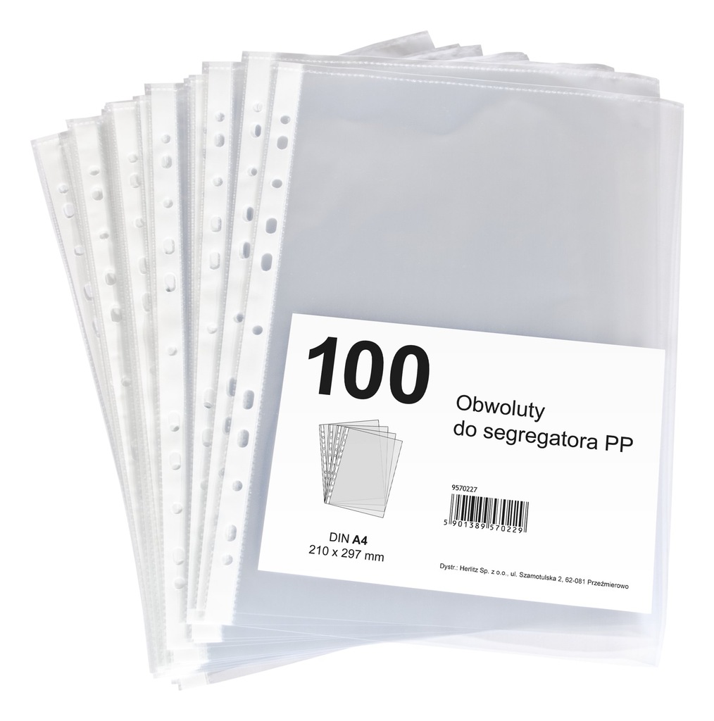 Koszulki obwoluty A4 do segregatora 100szt HERLITZ
