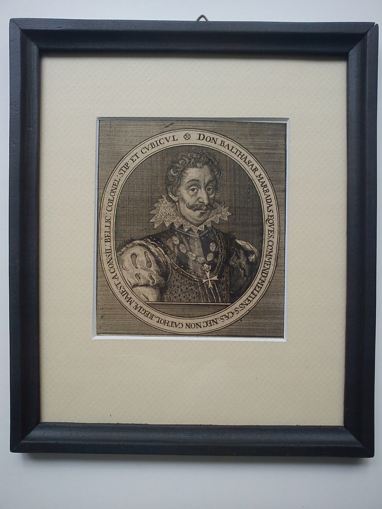 Miedzioryt z XVII w. Don Baltasar de Marradas