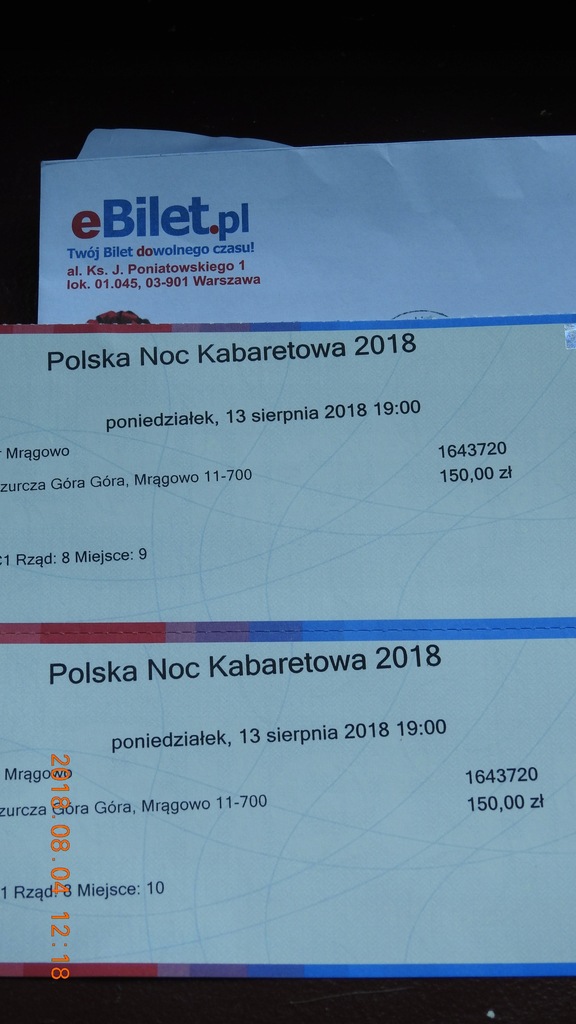 2 bilety Mazurska Noc Kabaretowa Mrągowo 2108