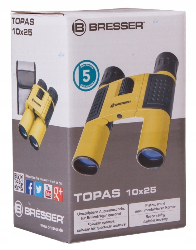 Lornetka Bresser Topas 10x25 żółta #M1