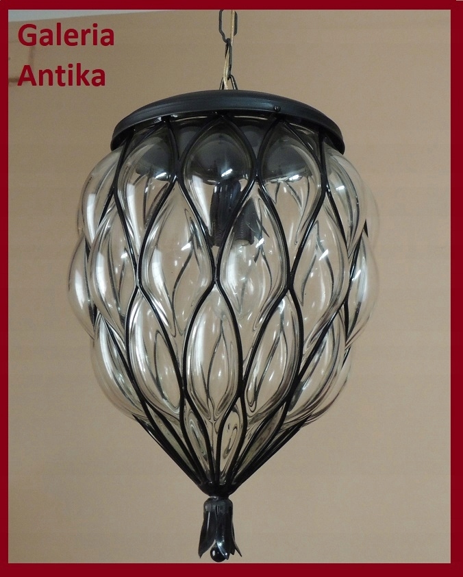 ANTYK Lampa wisząca kula - żyrandol szkło MURANO