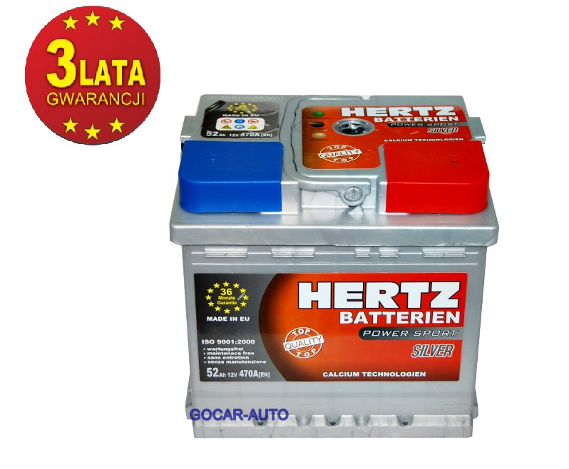 HERTZ AKUMULATOR SILVER 12V 52AH 470A P+