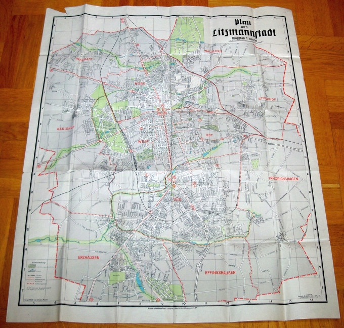 PLAN von LITZMANNSTADT Łódź Getto ok.1940