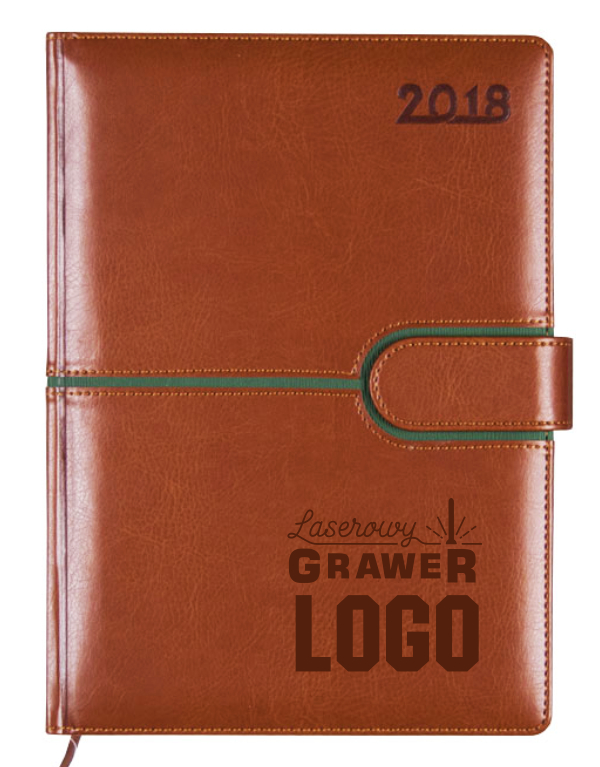 Kalendarz książkowy B5 z klamrą 2018 GRAWER LOGO