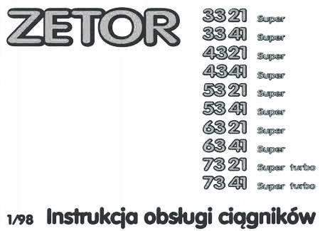 Zetor 3321...4341... 6321...7341 - instrukcja PL