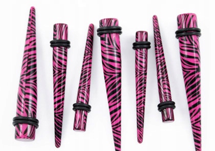 4mm TAPER ZEBRA rozpychacz do uszu rozpychacze T22