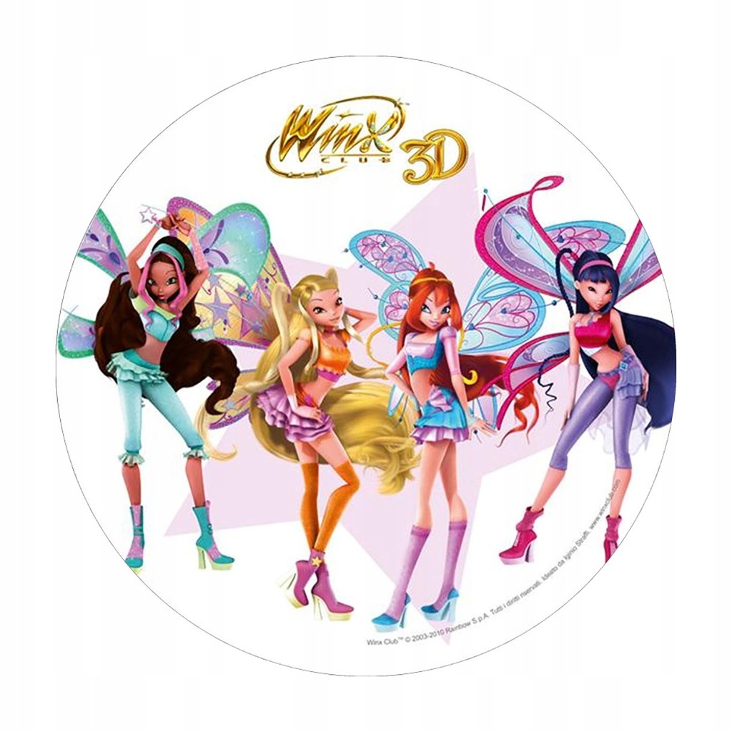 Opłatek na tort Wróżki WINX Club 20cm