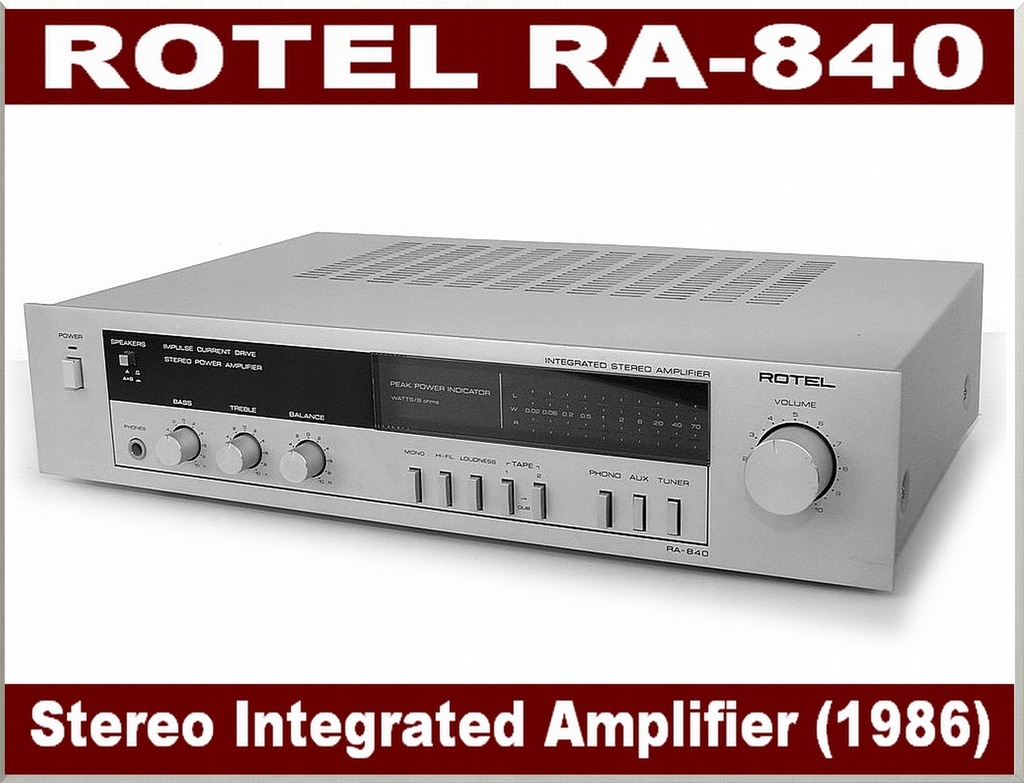 ROTEL RA-840 BX /STEREO AMPLIFIER / 1986r.NOWY!!!