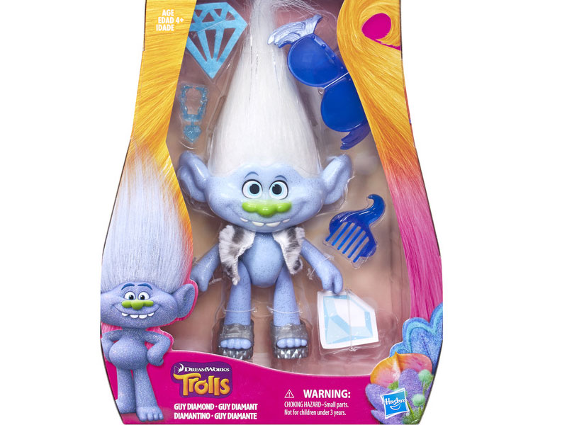 troll trolls 15 cm. HASBRO diamentowy brokat trol