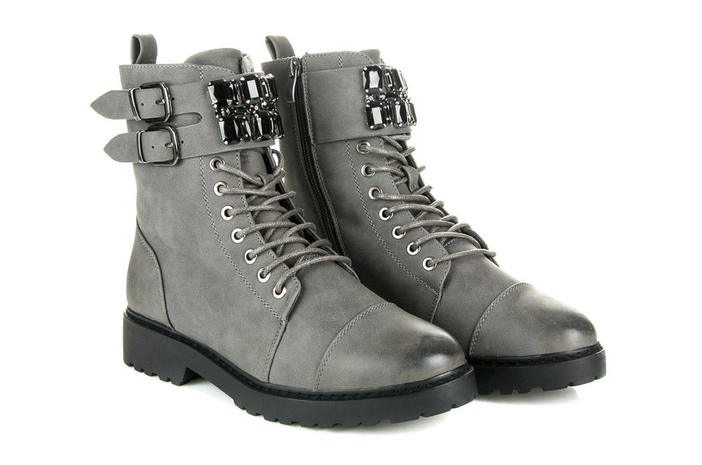 Szare Buty Damskie Botki Betler r.40