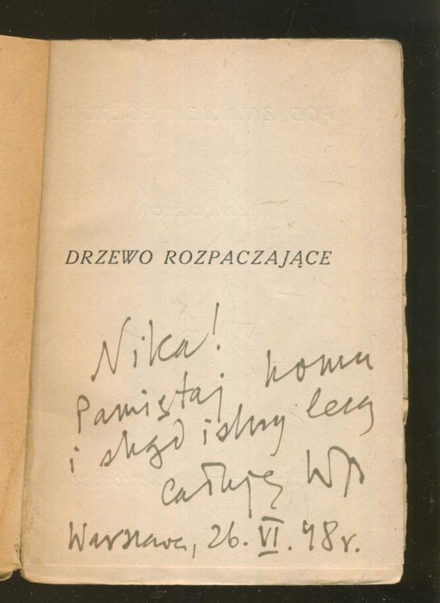dedykacja i autograf Władysława Broniewskiego 1948