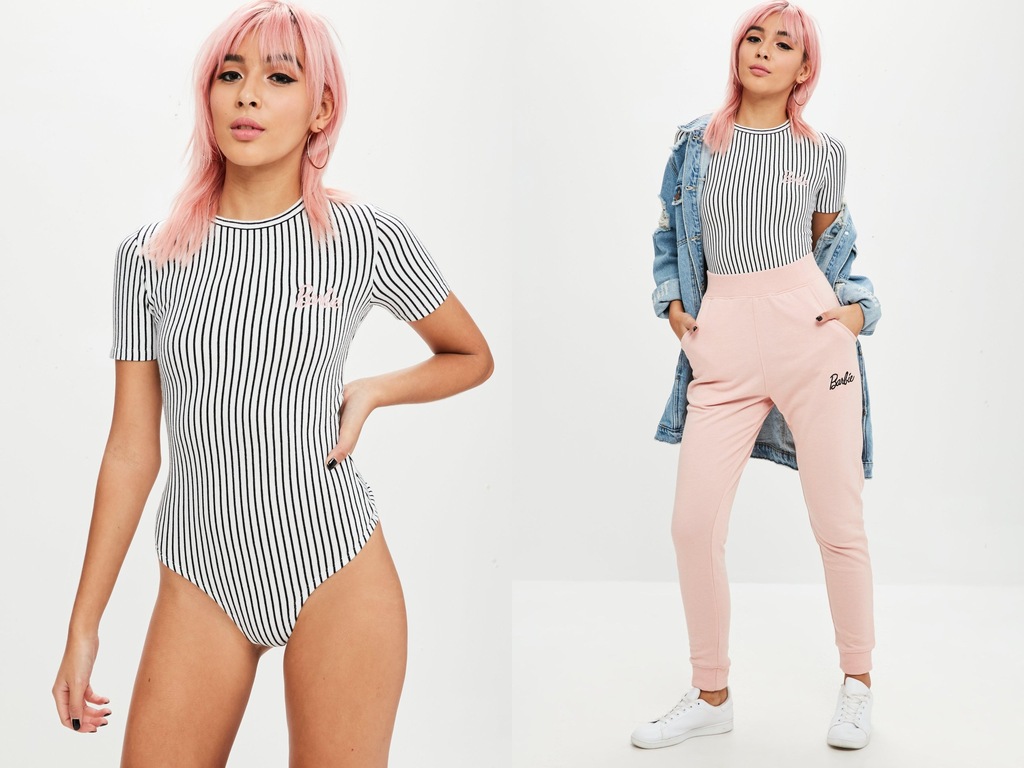 Missguided Body w Paski Barbie M/38