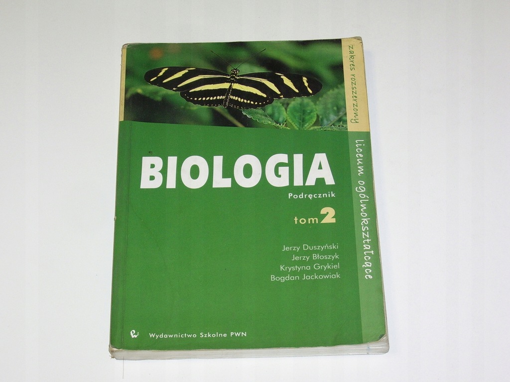 Biologia Klasa 2 Liceum Zakres Rozszerzony Biologia zakres rozszerzony Duszyński tom 2 PWN - 7507031154
