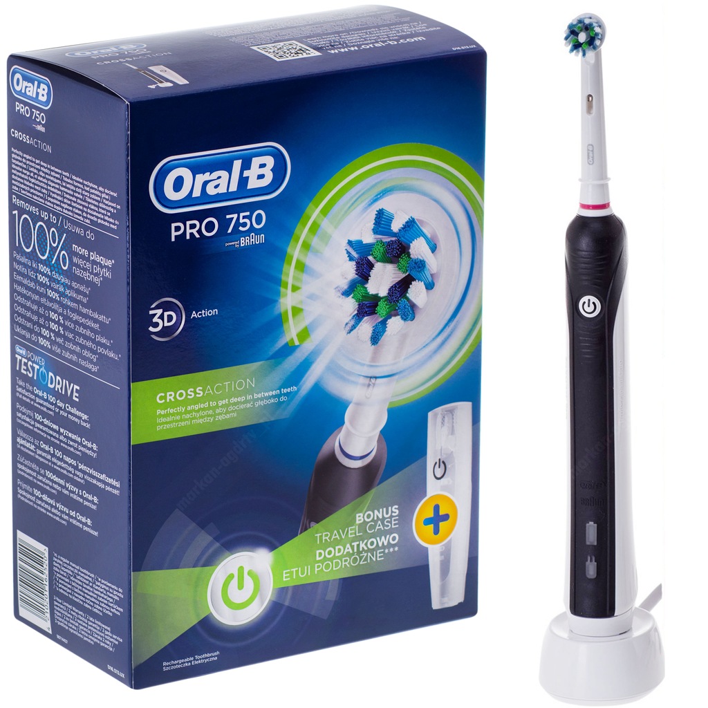 SZCZOTECZKA BRAUN Oral-B PRO 750 CZARNA I RÓŻOWA - 6445279249 ...