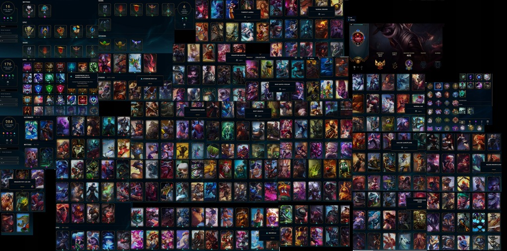 Konto League of Legends Wszystkie postacie, skiny