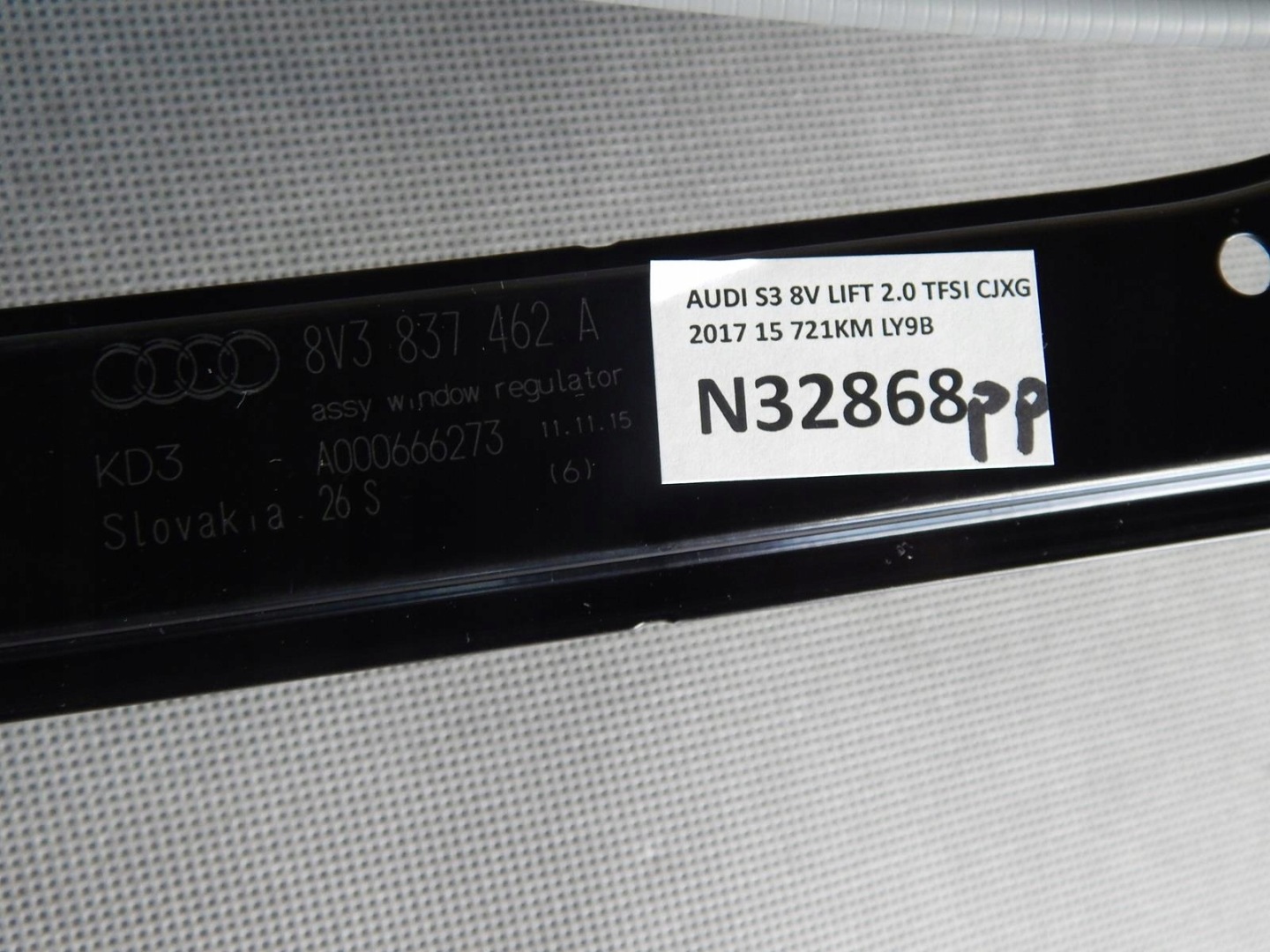 AUDI S3 8V Mécanisme Vitres Droite 3D 8V3837462A