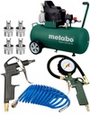 Компрессор 50л METABO BASIC 250-50Вт + 7 деталей