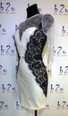 Čipkované šaty čierne biele rukáv 3/4 XS b2u Strih puzdrový
