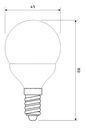 LED žiarovka gulička E14 6W teplá 3000K 470lm mliečna Farba skla mliečna