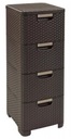 КОМОД CURVER В СТИЛЕ РОТАНГА 4 ЯЩИКА 14 Л ТЕМНО-КОРИЧНЕВЫЙ
