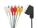 Kabel przewód Euro 21pin SCART - 6x RCA - 1,5 m