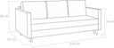 Pohovka funkcia spania rozkladacia pohovka Lahti Grafit Výška nábytku 98 cm