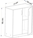 Komoda skrinka 2D DUB SONOMA dvojdverová s policou ROB Šírka nábytku 74.01 cm