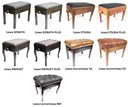 Скамья для пианино MX из палисандра, коричневая кожа S-12