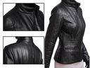 Dámska kožená bunda prešívaná DORJAN DARP450 XS Dominujúca farba čierna