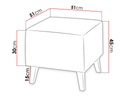 Taburet ALBANY - šedý / dub san remo svetlý Hĺbka nábytku 51 cm