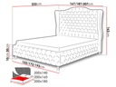 Čalúnená manželská posteľ 140x200 PLON - červená Ďalšie informácie s opierkou hlavy