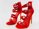 Červené semišové sandále podpätky Seastar r36 Kód výrobcu ew1