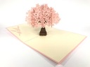 Różowe Drzewo Kwitnącej Wiśni, Kartka 3d Prezent Technika wykonania scrapbooking inny