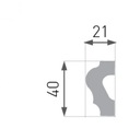 Nástenná lišta hladká biela 4cm border rám dekoratívne stropné 2m XPS Kód výrobcu E-19