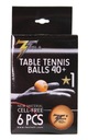 Мячи для настольного тенниса, 6 штук, оранжевые