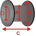 Tunel earskin plug čierny silikónový silikón 16mm Materiál v kontakte s telom silikón