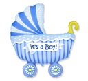 Коляска из фольгированного шара IT`S A BOY крещение Baby Shower