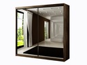 Šatníková skriňa s posuvnými dverami a zrkadlom 200 cm ELVIRA - jaseň tmavý Výška nábytku 200 cm