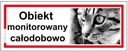 Табличка - CAT, ОБЪЕКТ НАБЛЮДАЕТ 24 часа в сутки, 7 дней в неделю.