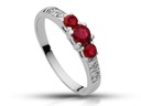 Zásnubný prsteň Brilianty a rubíny 585 w24h Veľkosť/vnútorný priemer (mm) 13/16,67
