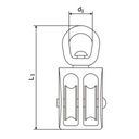 1 x Dvojitá lanová tvárnica pre laná 60kg 1 1/4'' Priemer kotúča 31.75 mm