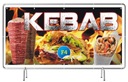 Pevný banner REKLAMA 2,5x1,25m - Kebab, Kebap Pučanie každých 50 cm