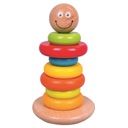 Drevená balančná veža na kolíku farebná Značka Bino